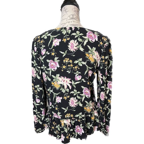 American Eagle Black Floral Blouse - Picture 2 of 3